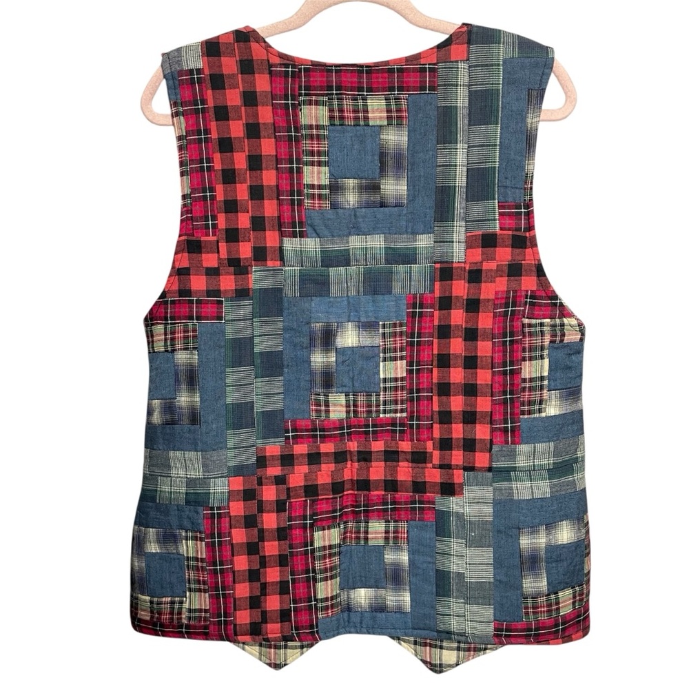 Patch Magic Vintage patchwork Reversible Vest - image 2